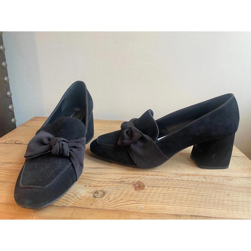 Antonio Melani “Blairnet” Black Suede Chunky Heel Pumps – Women’s Size 9.5